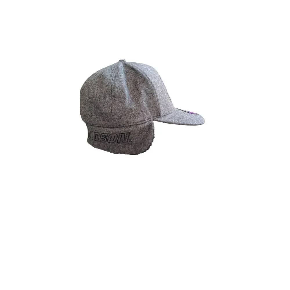 Harley-Davidson Willie G Skull Sherpa Ear Flap Fitted Hat Gray 7 3/8 New